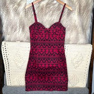 Insight Red and Black Bodycon Dress